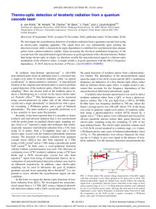 Thermo-optic detection of terahertz radiation from a quantum cascade laser M. Amanti,