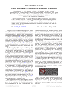 Terahertz photoconductivity of mobile electrons in nanoporous InP honeycombs * J. Lloyd-Hughes,