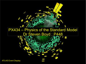 PX434 – Physics of the Standard Model ATLAS Event Display