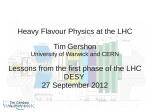 Heavy Flavour Physics at the LHC Tim Gershon