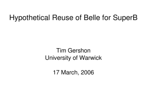 Hypothetical Reuse of Belle for SuperB Tim Gershon University of Warwick 17 March, 2006