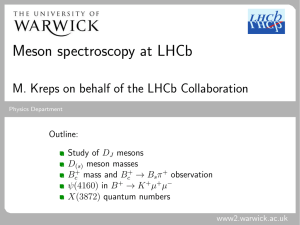 Meson spectroscopy at LHCb Outline: Study of D