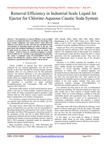 Removal Efficiency in Industrial Scale Liquid Jet K. S. Agrawal