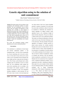 Genetic algorithm using to the solution of unit commitment Aditya Parashar