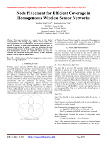 Node Placement for Efficient Coverage in Homogeneous Wireless Sensor Networks