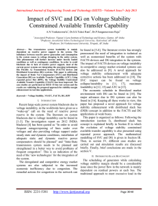 Impact of SVC and DG on Voltage Stability