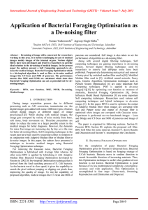 Application of Bacterial Foraging Optimisation as a De-noising filter