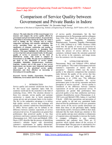 Comparison of Service Quality between Government and Private Banks in Indore