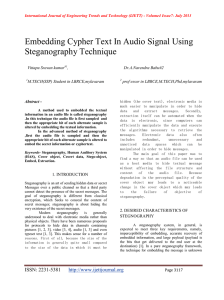 Embedding Cypher Text In Audio Signal Using Steganography Technique