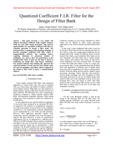 Quantized Coefficient F.I.R. Filter for the Design of Filter Bank