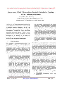 Improvement of Fault Tolerance Using Checkpoint Optimization Technique