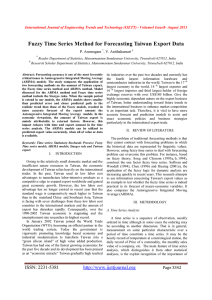 Fuzzy Time Series Method for Forecasting Taiwan Export Data