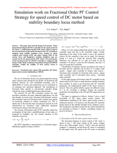 Simulation work on Fractional Order PI Control stability boundary locus method