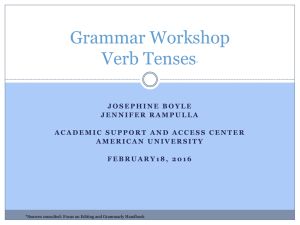 Grammar Workshop Verb Tenses