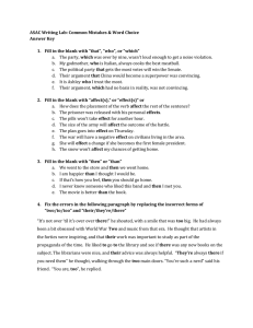 ASAC Writing Lab: Common Mistakes &amp; Word Choice Answer Key