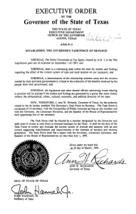 EXECUTIVE ORDER Governor of the State of Texas
