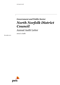 North Norfolk District Council Annual Audit Letter Government and Public Sector