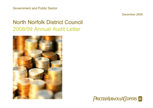  North Norfolk District Council 2008/09 Annual Audit Letter Government and Public Sector