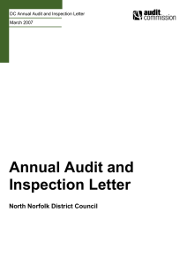 Annual Audit and Inspection Letter North Norfolk District Council