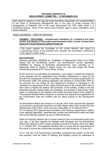 Each report for decision on this Agenda shows the Officer... of  the  Head  of  Development ... OFFICERS’ REPORTS TO – 13 DECEMBER 2012