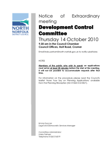 Development Control Committee  Thursday 14 October 2010