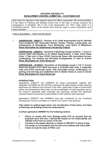 OFFICERS’ REPORTS TO DEVELOPMENT CONTROL COMMITTEE – 14 OCTOBER 2010
