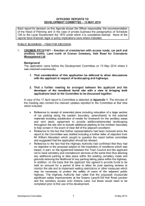Each report for decision on this Agenda shows the Officer... of  the  Head  of  Planning ... OFFICERS’ REPORTS TO – 15 MAY 2014