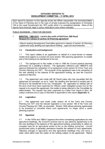 Each report for decision on this Agenda shows the Officer... of  the  Head  of  Planning ... OFFICERS’ REPORTS TO – 17 APRIL 2014