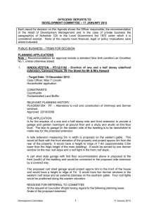 Each report for decision on this Agenda shows the Officer... of  the  Head  of  Development ... OFFICERS’ REPORTS TO – 17 JANUARY 2013