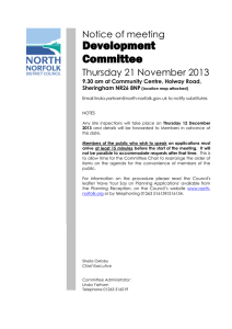 Development Committee  Notice of meeting