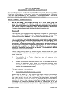 Each report for decision on this Agenda shows the Officer... of  the  Head  of  Planning ... OFFICERS’ REPORTS TO – 23 JANUARY 2014