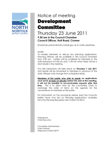 Development Committee  Thursday 23 June 2011