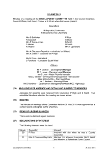 DEVELOPMENT  COMMITTEE Councillors