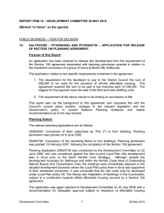 – ITEM FOR DECISION PUBLIC BUSINESS – DEVELOPMENT COMMITTEE 28 MAY 2015