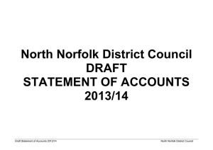 North Norfolk District Council DRAFT STATEMENT OF ACCOUNTS