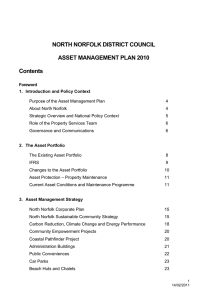 NORTH NORFOLK DISTRICT COUNCIL ASSET MANAGEMENT PLAN 2010 Contents