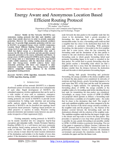 Energy Aware and Anonymous Location Based Efficient Routing Protocol N.Nivethitha , G.Balaji