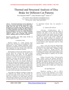 Thermal and Structural Analysis of Disc Brake for Different Cut Patterns