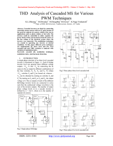 THD  Analysis of Cascaded Mli for Various PWM Techniques K.L.Dheeraj M.Diwakar