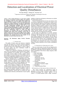 Detection and Localization of Electrical Power Quality Disturbances  —