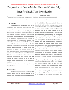 Preparation of Cotton Methyl Ester and Cotton Ethyl  H. E. Saleh