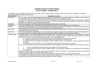 Validation Rules for Earth Station Form of Notice - Ap4/Annex 2