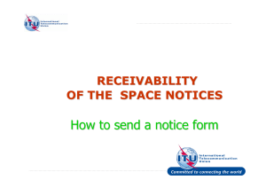 How to send a notice form RECEIVABILITY OF THE  SPACE