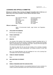 LICENSING AND APPEALS COMMITTEE