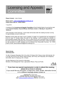 7 July 2014 Licensing and Appeals Committee