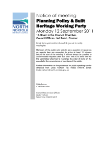 Notice of meeting Planning Policy &amp; Built Heritage Working Party