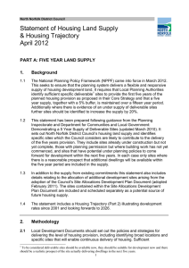 Statement of Housing Land Supply &amp; Housing Trajectory April 2012