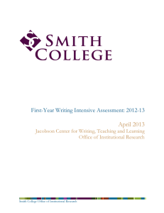 April 2013 First-Year Writing Intensive Assessment: 2012-13