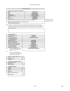 Common Data Set 2013-2014 Name: Title: A.  General Information