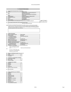 Common Data Set 2008-09 Name: Kathleen Foley Assistant Director of Institutional Research &amp;